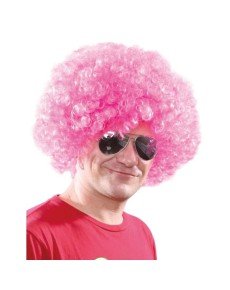Light Pink Color Curly Afro Bonus Wig