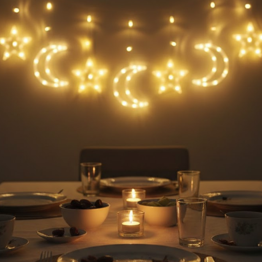 Decorative Big Moon Star Ramadan Led Light