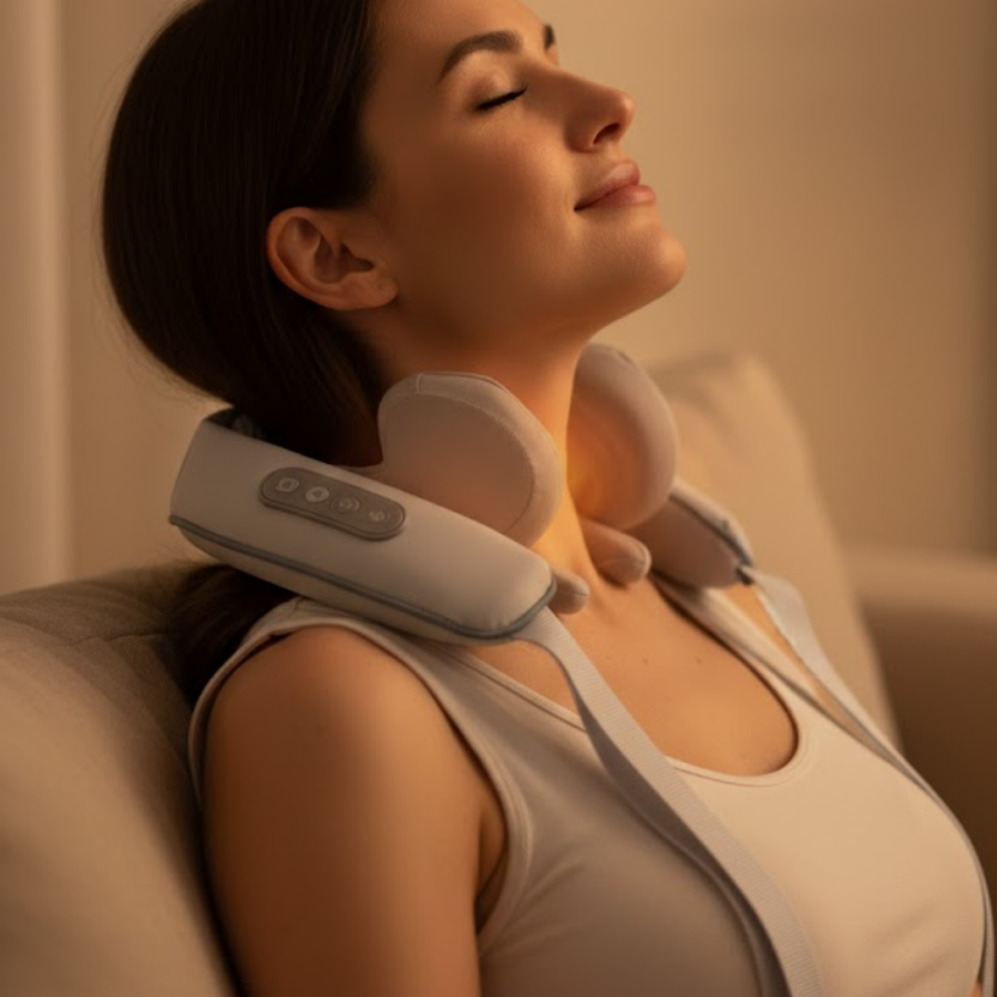 Heat Therapy Neck and Shoulder Massage Device with Quiet Motor Multi-Zone Use Heat Therapy Neck and Shoulder Massage Device with Quiet Motor Multi-Zone Use