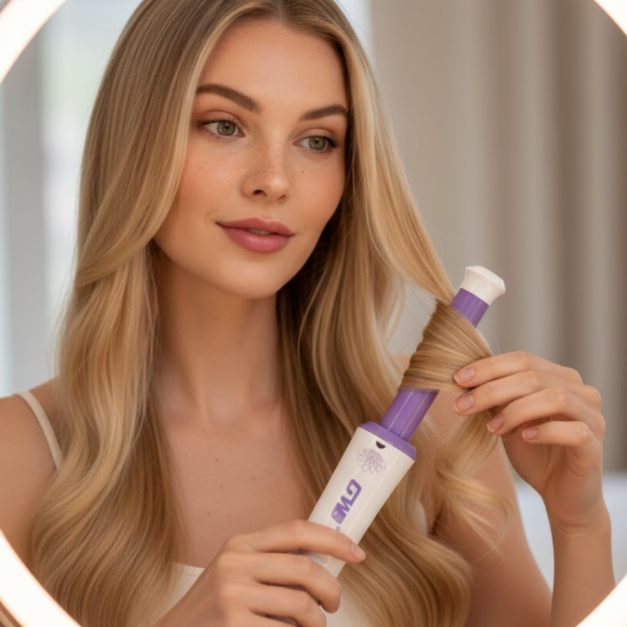 GW Hair Curling Machine – 360° Rotating Head with Negative Ion Technology GW Hair Curling Machine – 360° Rotating Head with Negative Ion Technology