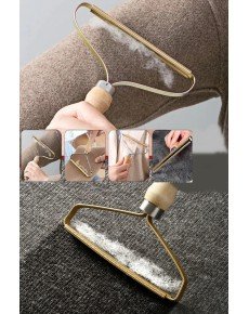 Metal Sweater - Dress - Carpet Fluff Cleaning Double Sided Feather Lint Collector with Wooden Handle
