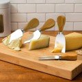 Set of 4 Cheese Knives with Wooden Handle Set of 4 Cheese Knives with Wooden Handle