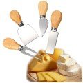 Set of 4 Cheese Knives with Wooden Handle Set of 4 Cheese Knives with Wooden Handle
