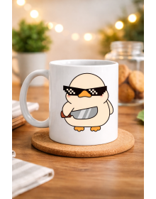 “Deal With It” Cool Duck Design Porcelain Mug MODEL 80 – Fun, Humorous & Gift Coffee Cup