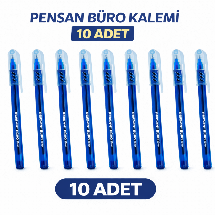 Pensan Büro Ballpoint Pen 1.0 mm Blue 10 Pieces Pensan Büro Ballpoint Pen 1.0 mm Blue 10 Pieces