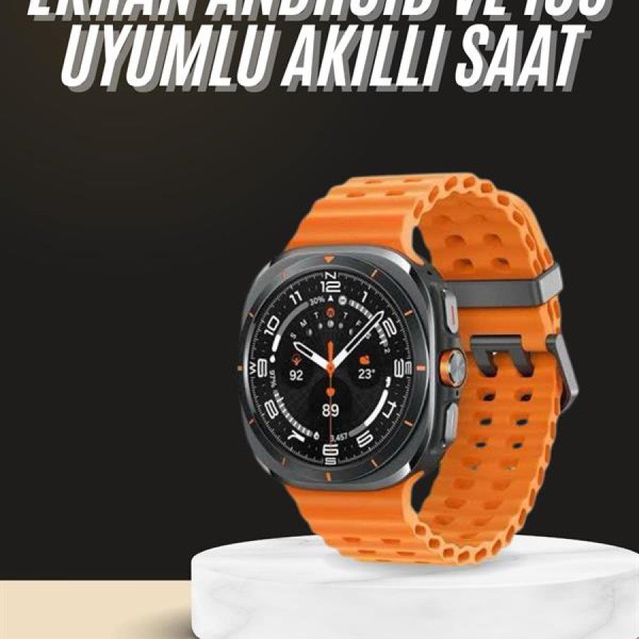 Smart Watch Unisex Elegant Looking Titanium Case Amoled Screen Listening to Music