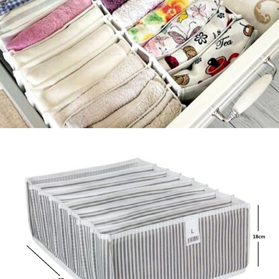 Accordion Drawer Organizer 8 Compartments Size L Socks Laundry Towel Organizer