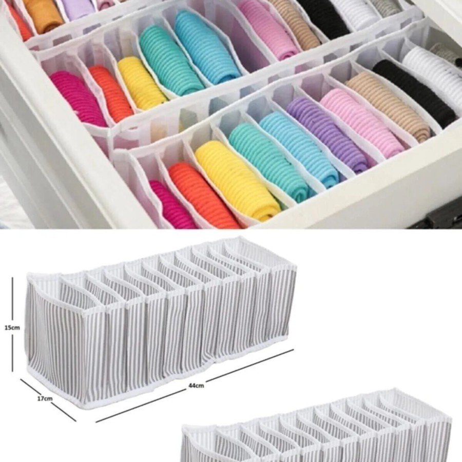 Accordion Drawer Organizer 10 Compartments Size M Socks Laundry Towel Organizer