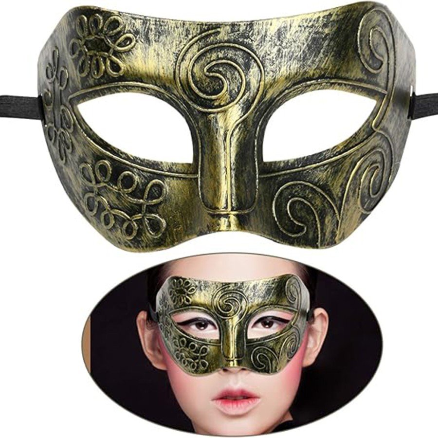 Gold Antique Face Mask - Antique Style Ball Mask