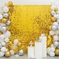 Gold Gold Color Rectangular Cut Shiny Glitter Look Background Curtain Decor 1x2 Meters Gold Gold Color Rectangular Cut Shiny Glitter Look Background Curtain Decor 1x2 Meters