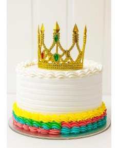 Gold Sparkly Thin Cake Crown Cake Top Crown Plastic Material 8x8 cm