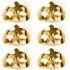 Gold Metalized Color Plain Prom Party Mask 6 Pieces