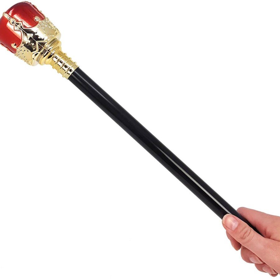 Gold Color 60 cm King Crown Royal Crown and King Scepter Set with Red Knob