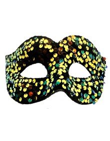 Gold Color Back Elastic Sequin Sequin Embroidered Prom After Party Mask