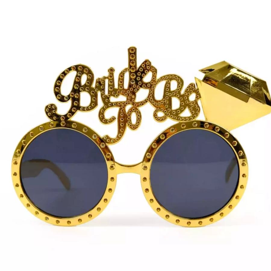 Gold Color Bride To Be Written Bridal Glasses 15x10 cm Gold Color Bride To Be Written Bridal Glasses 15x10 cm