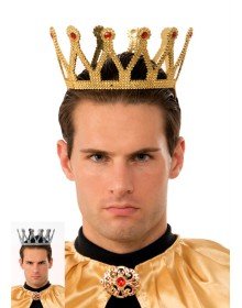 Gold Color King Crown Compatible with Children and Adults
