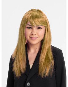 Gold Color Straight Cut Long Party Wig With Lining Fake Hair