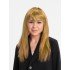 Gold Color Straight Cut Long Party Wig With Lining Fake Hair