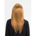 Golden Color Straight Cut Long Party Wig With Lining Fake Hair