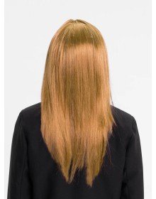 Gold Color Straight Cut Long Party Wig With Lining Fake Hair