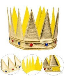 Gold Color Eva Soft King Royal Crown Compatible with Adults and Children 55 cm