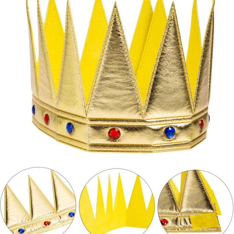 Gold Color Eva Soft King Royal Crown Compatible with Adults and Children 55 cm Gold Color Eva Soft King Royal Crown Compatible with Adults and Children 55 cm