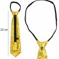 Gold Color Sequined Sparkling Party Tie 33 cm