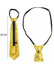 Gold Color Sequined Sparkling Party Tie 33 cm
