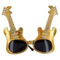 Gold Color Rockn Roll Guitar Shaped Party Glasses 15x15 cm