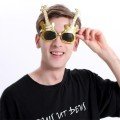 Gold Color Rockn Roll Guitar Shaped Party Glasses 15x15 cm