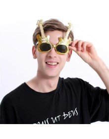 Gold Color Rockn Roll Guitar Shaped Party Glasses 15x15 cm