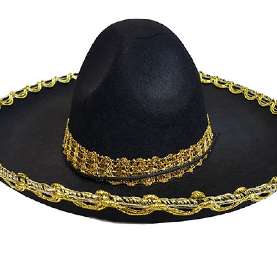 Mexican Mariachi Latin Hat with Gold Color Stripe 55 cm Kids