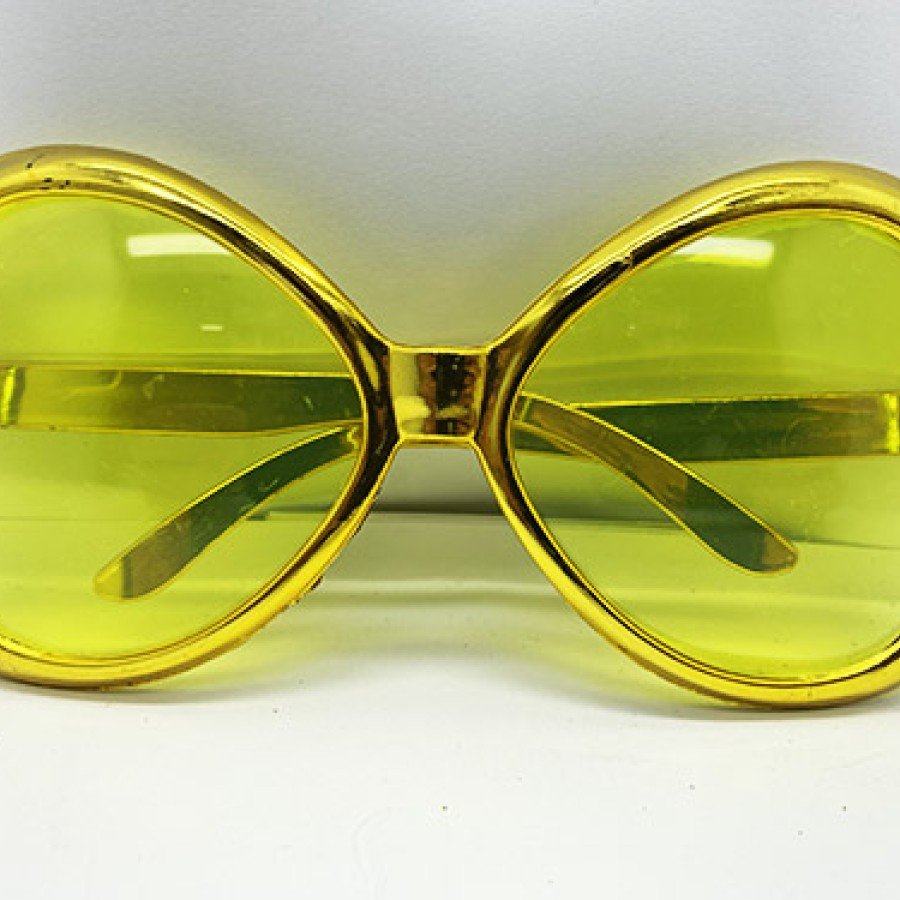Gold Color Yeşilçam Nostalgia 80s 90s Party Glasses 7x16 cm