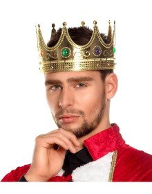 Gold Color Adult and Child Compatible King Crown 60 cm