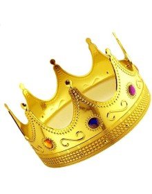 Gold Color Adult and Child Compatible King Crown 60 cm