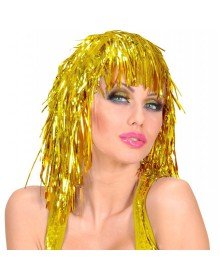 Golden Blonde Sparkly Metalized Party Wig