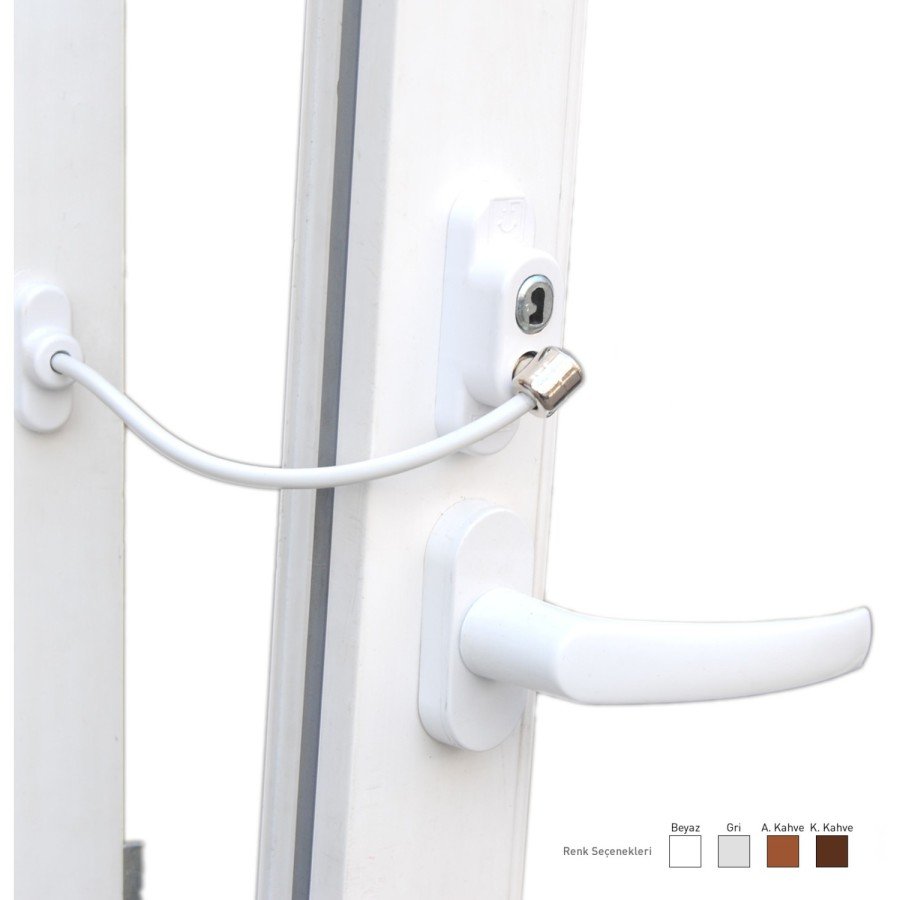 PVC Door Window Safety Lock with Key and Rope