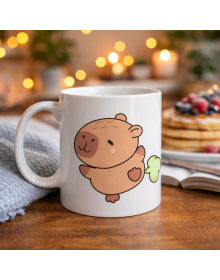 Cute Capybara Patterned Porcelain Mug MODEL 96 CAPYBARA – Cheerful Design, Coffee & Tea Cup, Gift Porcelain Cup