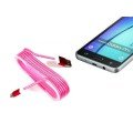Android Braided Colored Steel Charging Data Cable - Pink