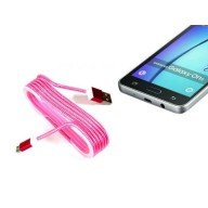 Android Braided Colored Steel Charging Data Cable - Pink Android Braided Colored Steel Charging Data Cable - Pink