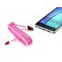 Android Braided Colored Steel Charging Data Cable - Pink
