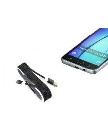 Android Braided Colored Steel Charging Data Cable - Black