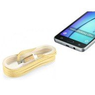 Android Braided Colored Steel Charging Data Cable - Gold