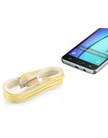 Android Braided Colored Steel Charging Data Cable - Gold