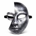 Antique Effect Silver Half Face Plastic Party Mask