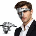 Antique Antique Silver Men s Half Mask - Phantom & Ball Mask