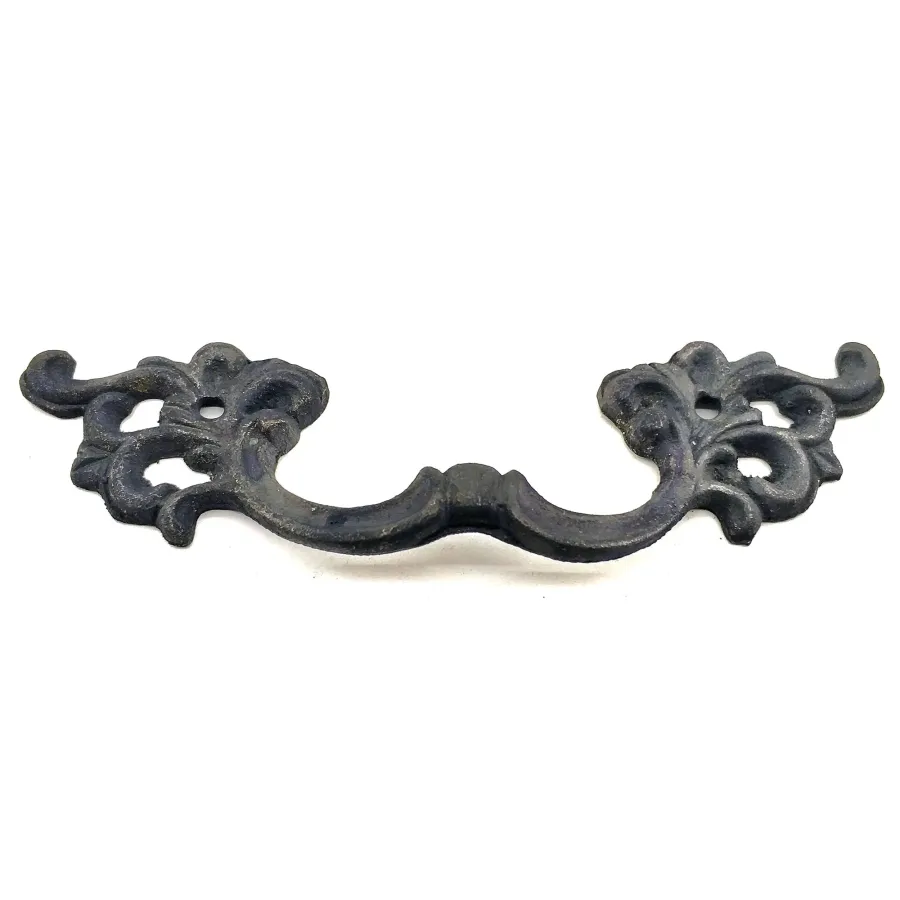 Antique Style Decorative Brass Flower Door Handle - 44x148 mm, Oxide