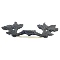 Antique Style Decorative Brass Flower Door Handle - 30x110 mm, Oxide