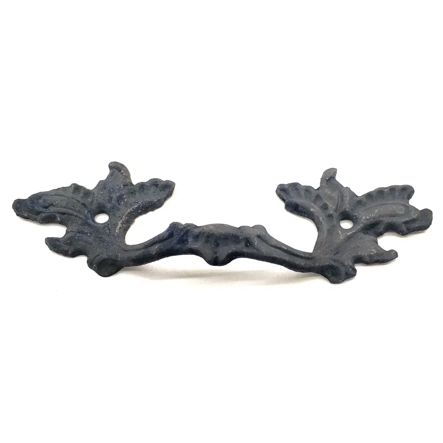 Antique Style Decorative Brass Flower Door Handle - 30x110 mm, Oxide