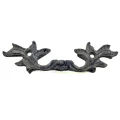 Antique Style Decorative Brass Flower Door Handle - 30x110 mm, Oxide